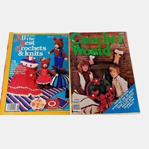 Crochet World McCalls Best Knits Magazine Lot 1982 1983 VTG Crafting‎ Grannycore